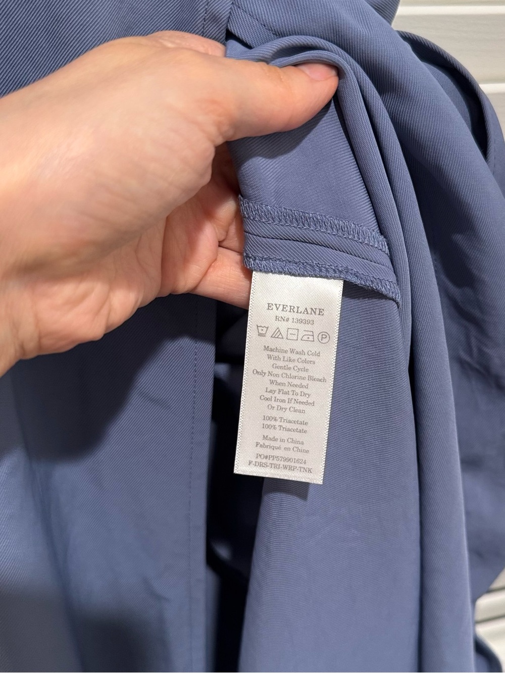 EVERLANE The Japanese GoWeave Sleeveless Wrap Dress Cornflower Blue Size 00 - Picture 5 of 5